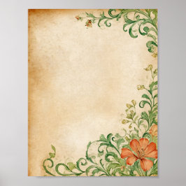 Flower Scrapbook & Junk Journal Supplies Download ポスター