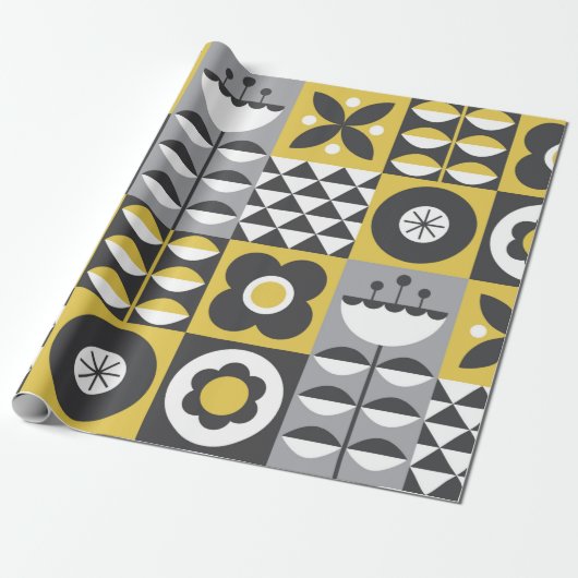 Flower seamless pattern design. Scandinavian style ラッピングペーパー (アンロールド)