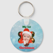 Flower Shape My 1st Christmas Photo キーホルダー (正面)