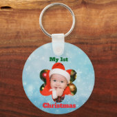 Flower Shape My 1st Christmas Photo キーホルダー (正面)