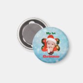 Flower Shape My 1st Christmas Photo マグネット (正面/裏面)