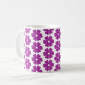 Flower Shape Plaid Pink Purple コーヒーマグカップ (正面左)