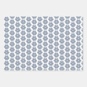 Flower Shape Plaid Pink Teal ラッピングペーパーシート (正面2)