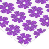 Flower Shape Plaid Purple Pink Table Runner ショートテーブルランナー (コーナー)