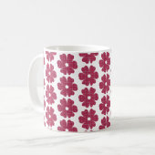 Flower Shape Plaid Red Pink コーヒーマグカップ (正面左)
