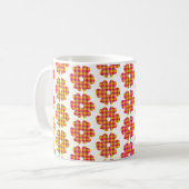 Flower Shape Plaid Yellow Orange Pink コーヒーマグカップ (正面左)