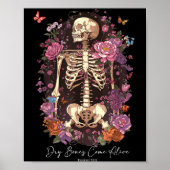 Flower Skeleton Dry Bones Come Alive, Retro Enchan ポスター (正面)