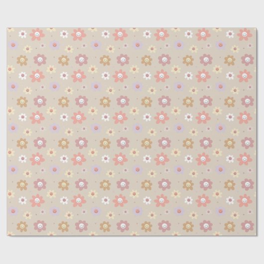 Flower Smiley Wrapping Paper ラッピングペーパー (フラット)