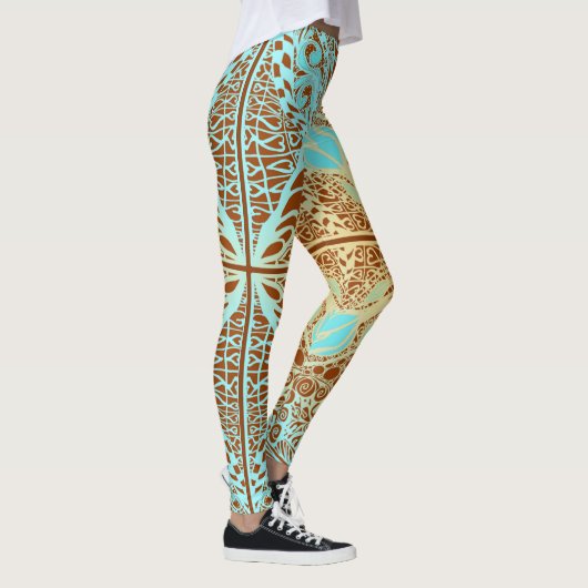 Flower Square Rose Overlay Lace Art 2 Leggings レギンス (右)