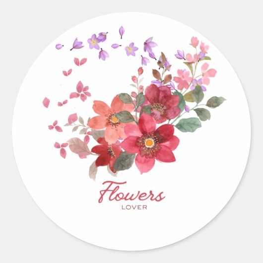 Flower Sticker ラウンドシール (正面)