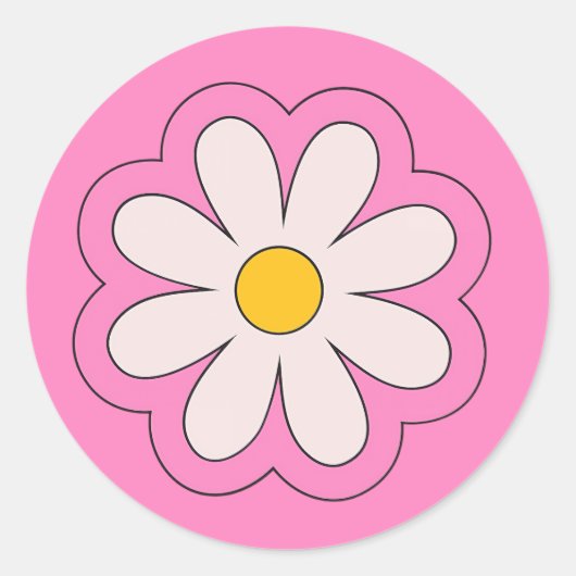 Flower Sticker ラウンドシール (正面)