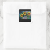 flower sticker/label スクエアシール (バッグ)