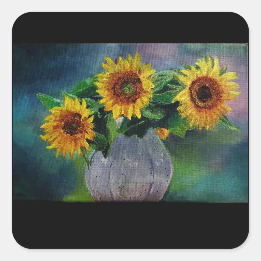 flower sticker/label スクエアシール (正面)