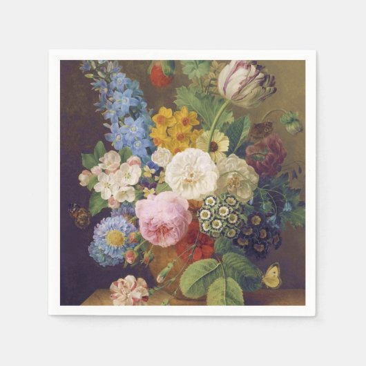 Flower Still Life by Jean Ulrich Tournier スタンダードカクテルナプキン (正面)