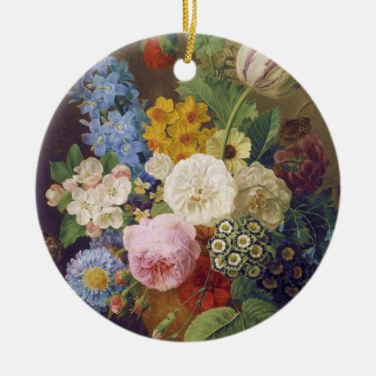 Flower Still Life by Jean Ulrich Tournier セラミックオーナメント (正面)