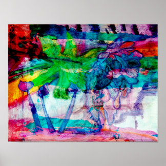 "Flower Thing" abstract art poster 11 x 14 ポスター