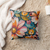 Flower Throw Pillow クッション (ブランケット)