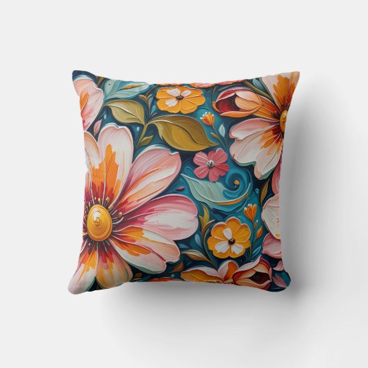 Flower Throw Pillow クッション (裏面)