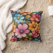 Flower Throw Pillow クッション (ブランケット)