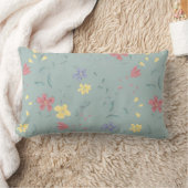 Flower Throw Pillow, Lumbar Pillow 13" x 21" ランバークッション (ブランケット)