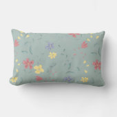 Flower Throw Pillow, Lumbar Pillow 13" x 21" ランバークッション (正面)