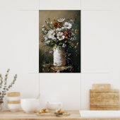 Flower Toilet Paper Roll Print, Botanical Bathroom ポスター (キッチン)