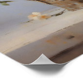 Flower Vase Still Life Painting, Vintage Kitchen  ポスター (角)