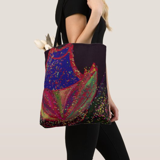 Flower Wearing a Hat Medium Tote Bag トートバッグ (クローズアップ)