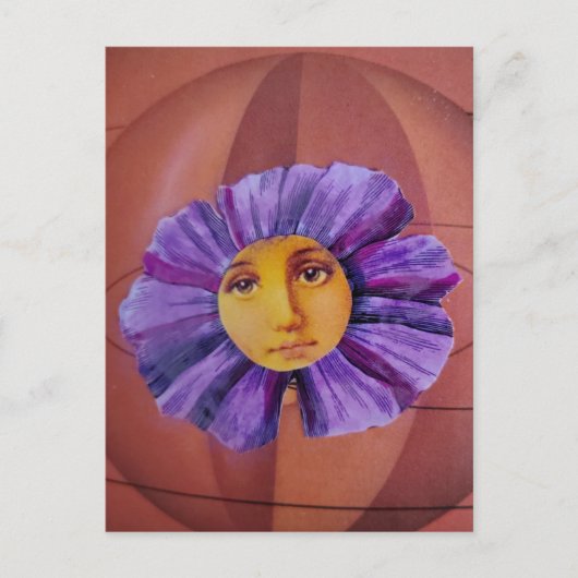Flower with a face collage ポストカード (正面)