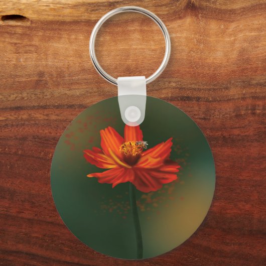 Flower with bee キーホルダー (正面)