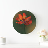 Flower with bee ラージ壁時計 (ホーム)