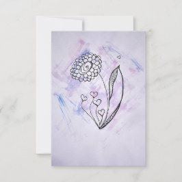 Flower with Hearts Thank you card サンキューカード