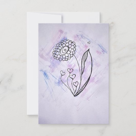 Flower with Hearts Thank you card サンキューカード (正面)