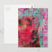 Flower Woman Mixed Media Collage  ポストカード (正面/裏面)