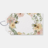 Flower Wreath Oh Babee Shower Bumblebee Thank You ギフトタグ (裏面横)