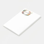 Flower Wreath Personalized Post It Notes ポストイット (アングル)