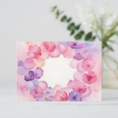 Flower Wreath Pink and Purple Floral Frame Design 招待状 (スタンド正面)