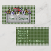 Flowerboxおよび緑のギンガム 名刺 (正面/裏面)