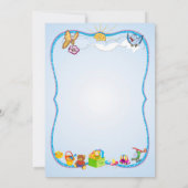 Flowered Theme invitaion. Kids party. 招待状 (裏面)