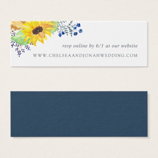 Flowerfieldsの結婚WebサイトRSVPカード (正面&裏面)