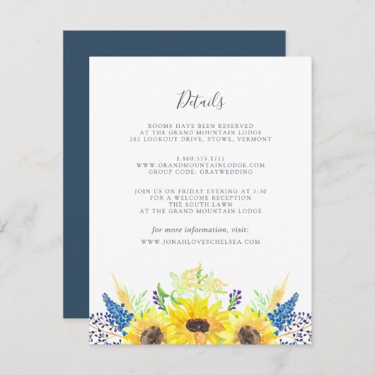 Flowerfieldsゲスト情報カード エンクロージャーカード (正面/裏面)