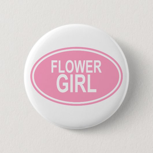 FlowerGirlWeddingの楕円形のピンク 缶バッジ (正面)
