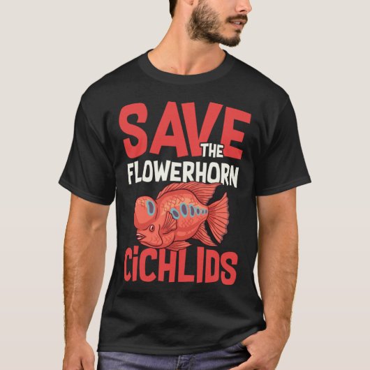 Flowerhorn Cichlid Fish Aquarium Food Tank Owner   Tシャツ (正面)