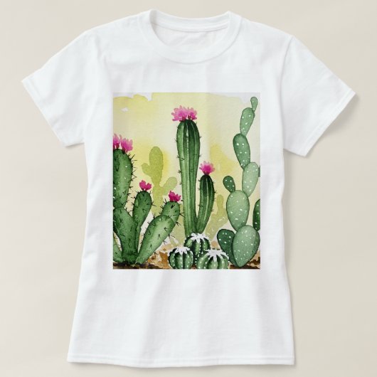  Flowering cacti Tシャツ (デザイン正面)