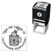 Flowering Cactus Coffee Cup #1P図書名 セルフインキングスタンプ (インサイチュ)