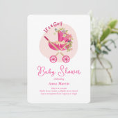 Flowering Carriage Baby Shower Invitation 招待状 (スタンド正面)