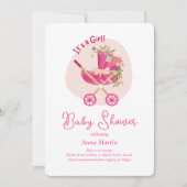 Flowering Carriage Baby Shower Invitation 招待状 (正面)