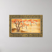 Flowering Cherry and Autumn Maples with Poem Slips キャンバスプリント (正面)