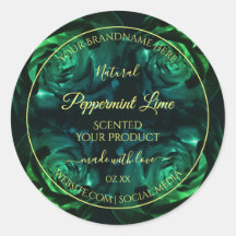 Flowering Dark Greenおよびティール（緑がかった色）バラ製品ラベル