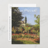 Flowering Garden by Claude Monet住所の変更 案内ポストカード (正面/裏面)